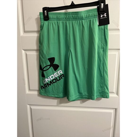 New Under Armour Boys' Prototype 2.0 Logo Shorts‎ YL 1361817 Green - Picture 1 of 2